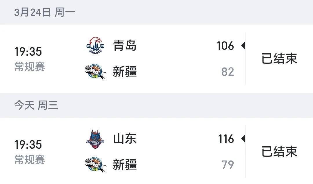 福建遭遇四连败，新疆客场逆转获胜
