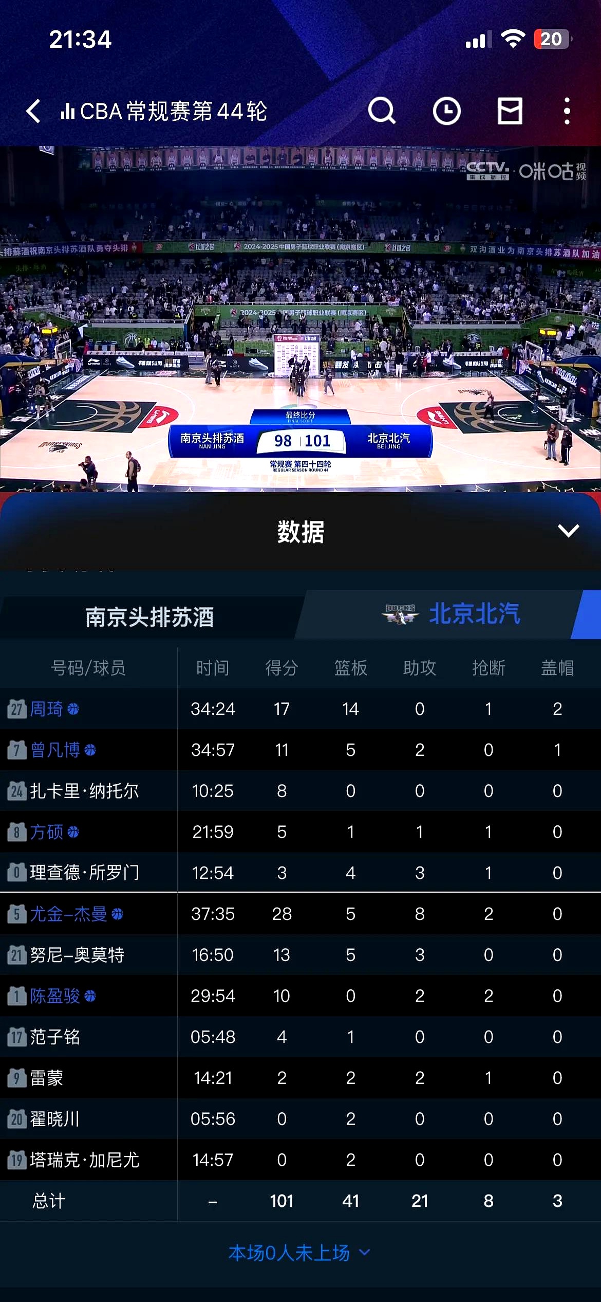 南京城市卫视击败巨头，惊掠三分，球迷尽欢